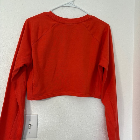 Gymshark Apollo Graphic Cropped Long Sleeve Sweatshirt Orange Size Medium - Picture 6 of 8